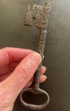 ANTIQUE IRON KEY 18th 19th CENTURY OLD GENUINE 1800 FRENCH ORIGINAL CHEST SAFE