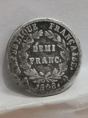 Demi franc argent - 1808, q