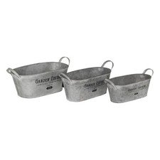 Lot de 3 Jardinières Métal "Spring Garden" 33cm Gris
