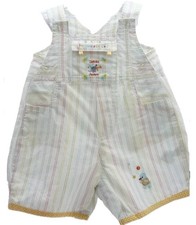 Catimini salopette blanche à rayures multicolore souris bébé garçon 3 mois