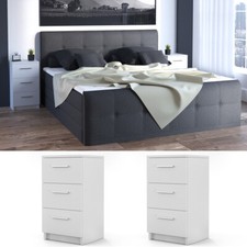 Table de chevet sommier lit table de chevet commode lot de 2 blanc Vicco 