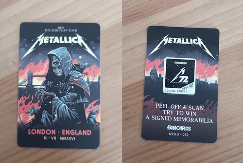 Metallica fan card - metallica, london