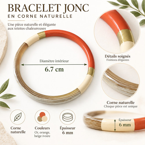 Bracelet jonc corne - en,