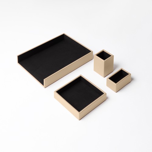 Set bureau cuir véritable - set,