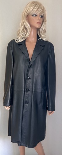 Manteau long cuir - long, en
