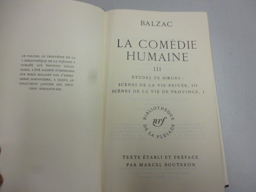 Balzac comédie humaine - la, iii