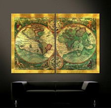 Old Monde Carte Du Tableau /