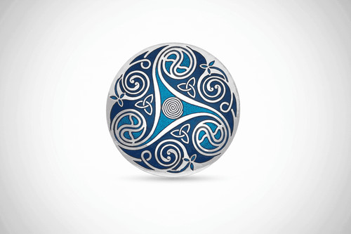 Broche triskèle celtique bleu