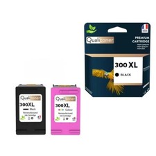 300XL fabriqué en France, 2 Cartouche d'encre compatible pour HP 300 XL Noir / C