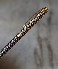 SUPERBE STYLO ROLLER PARKER 180 FINITION TORSADEE LAQUE NOIRE & PL. OR 18 CARATS