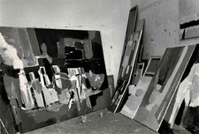 Nicolas de STAËL Photographie originale, Denise Colomb, 1954. L'atelier de STAËL