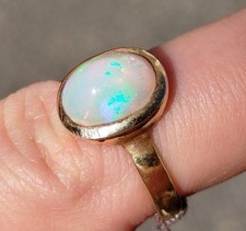 24g bague opale blanche - opale,