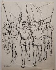François DIANA (1903-1993) Défilé des athlètes