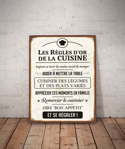 Plaque métal vintage citation