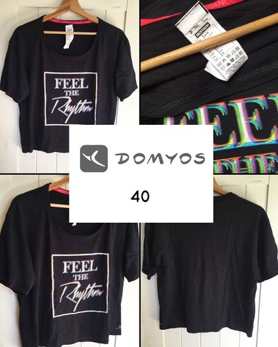 Crop top noir effet domyos - crop,