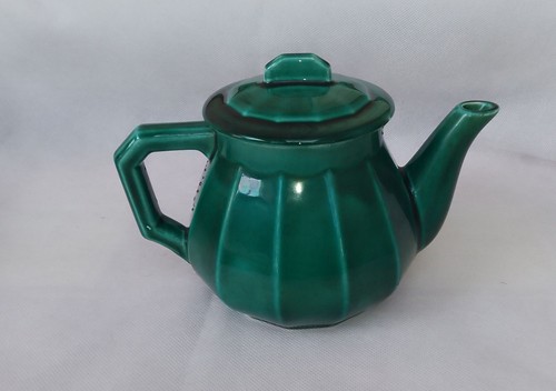 Théière vintage verte style - théière,