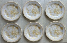 6 PETITES ASSIETTES VINTAGE FAIENCE DE GIEN CAPUCINES JAUNES XXème D 22 cm