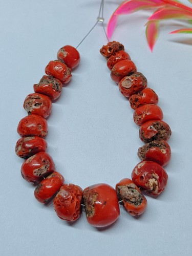 Perles rondelles corail - perles,