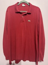 Polo Lacoste rouge manches longues taille XL en très bon état
