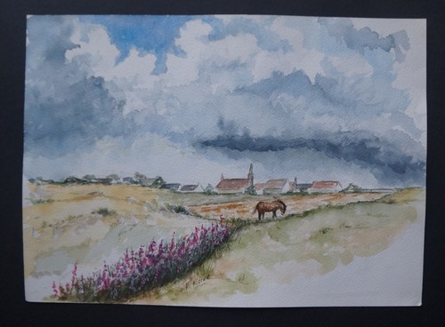 Aquarelle sur papier dessin - sur,