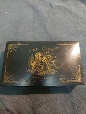 Belle Boite Publicitaire ancienne Au Lion Noir Laqué Interieur Rouge 205 X120 mm