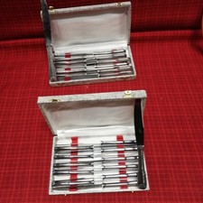 2 Coffrets de 12 couteaux métal argenté coquille no Ercuis 