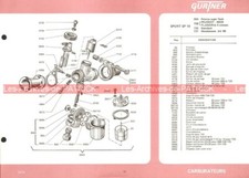 PEUGEOT BB3 K FLANDRIA PALOMA MOTOBECANE AV 88 Fiche Carburateur GURTNER 10/1972