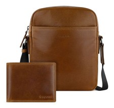 bugatti sac à épaule bandoulière Savona Crossover Bag + Wallet Cognac