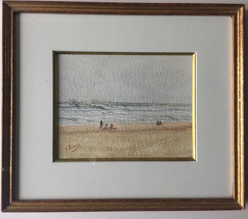 Aquarelle bord mer - aquarelle, signée