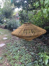 Lustre /Suspension  Design Vintage en Osier Rotin Italie F. ALBINI