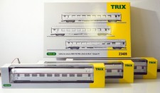 TRIX 23409 ECH. HO 1/87 SNCF COFFRET 3 VOITURES INOX TEE ETOILE DU NORD + BOITE