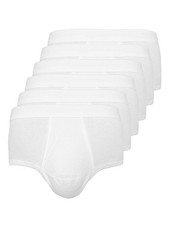 Lot de 6 slips homme Côte Double Esge 120-26-420 3-6 Blanc