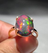 Bague véritable opale noire