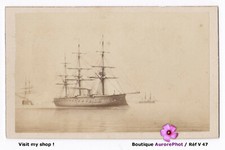 "L'OCÉAN", BATEAU VAISSEAU 3 MÂTS, MARINE, PHOTO CDV circa 1870 -V47