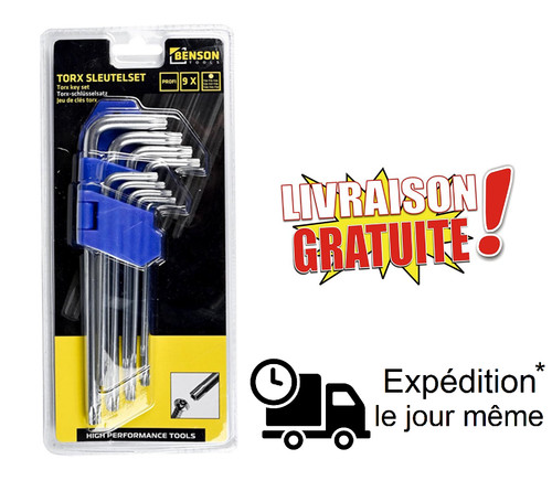 Set clés torx pcs outils - clés, 9