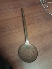 Ancien Ecumoir Cuivre Artisanal 42,5 Cm