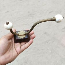 Boutons En Céramique Victoriens Vintage Ornés Porte-Manteau En Laiton M626