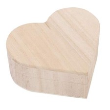 Boîtes à Bijoux En Bois Boîte De Rangement DIY En Forme De Coeur Avec Couverc...
