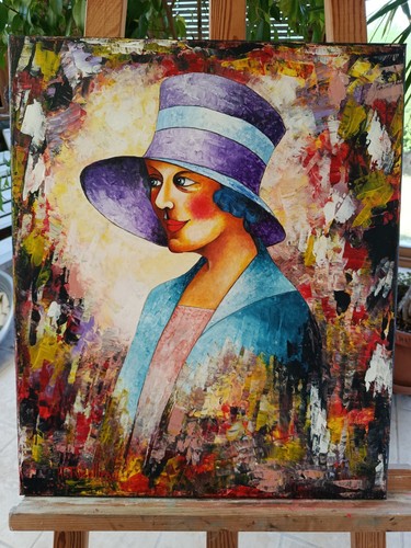 Tableau portrait cubiste alain - tableau,