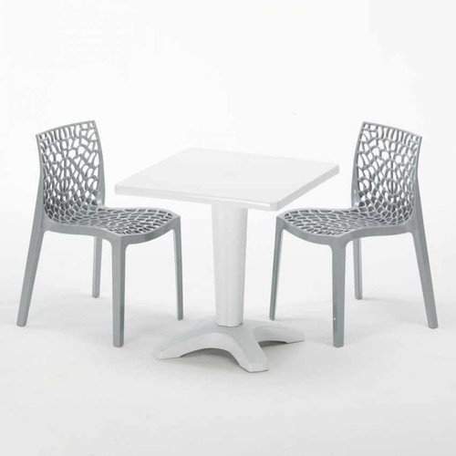 Table carrée blanche 70x70cm - table,