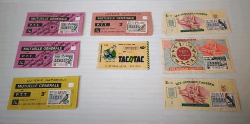Lot anciens billets loterie - billets,