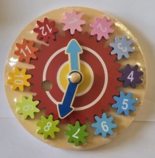 Ma Premiere Horloge Bois Enfant Éducatif Éveil Des Sens Jeux Jouet Neuf 