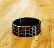 Bague Anneau en acier inoxydable Couleur Noire Motif Chiffres #67