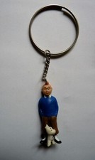 RARE FIGURINE TINTIN vers 1960' PORTE CLES hollandais TINTIN AVEC MILOU AMOVIBLE