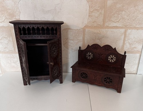 Ancienne armoire banc style - et,