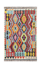 Tapis kilim en laine tissé à la main style ancien 178 x 130 cm
