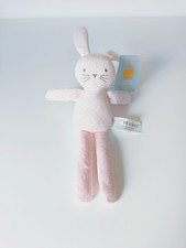 Peluche/Doudou Lapin Rose Clair Étoiles Yeux Nez Gris 35cm  - Bout'chou Monoprix