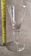 Verre vin soufflé baroque du XVIII ème siècle 14cm Barockglas bourguignon 1780 