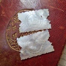 2 Jetons Anciens Nacre Gravée Oiseaux XVIIIè Mother Of Pearl Counter 18thC