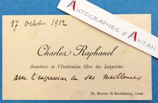 ● CDV 1912 Charles RAPHANEL aumônier Institution Lazaristes à Lyon carte visite
